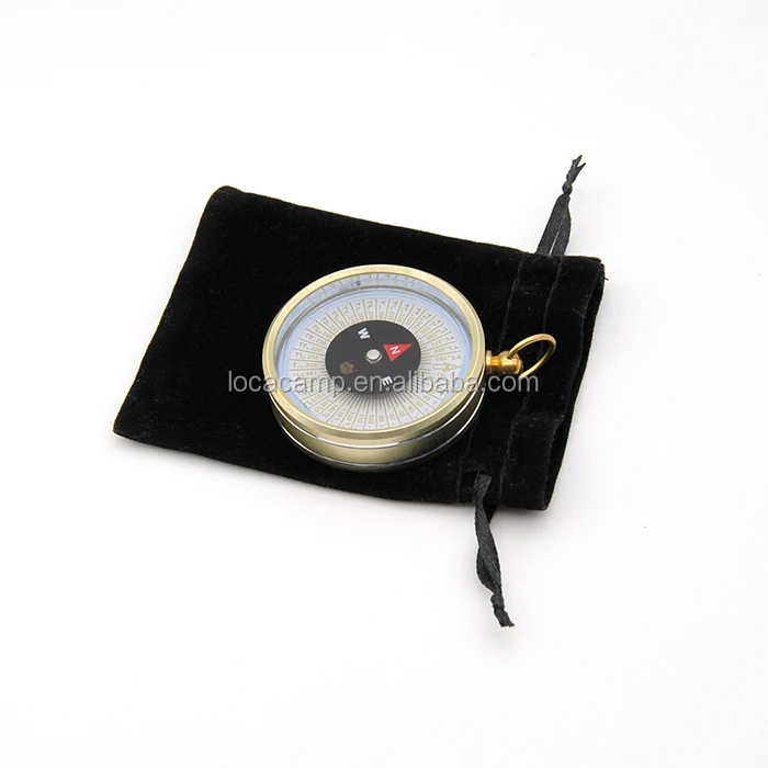 Muslim Prayer Compass Portable Qibla Direction Finder Compass with Pouch Pocket Aluminum material