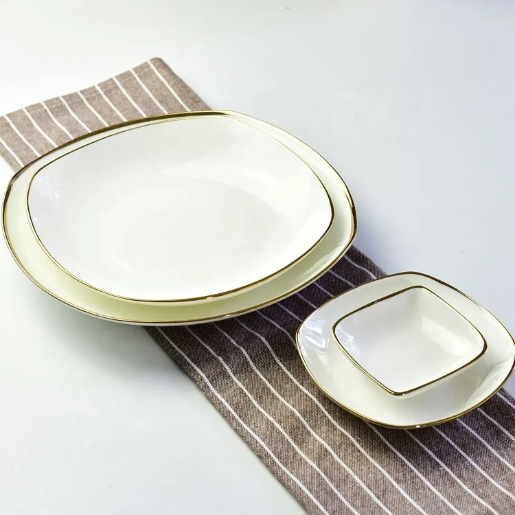 
promotion stocked square ceramic cooking plate 