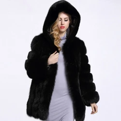 2018 зимнее женское длинное пальто из искусственного меха, верхняя одежда из искусственного меха