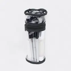 Free sample OEM stand up brush holder clear PVC bag cosmetic bag with handle