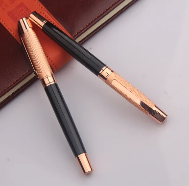 customized high quality rose gold metal roller ball gel pen for luxury gift market