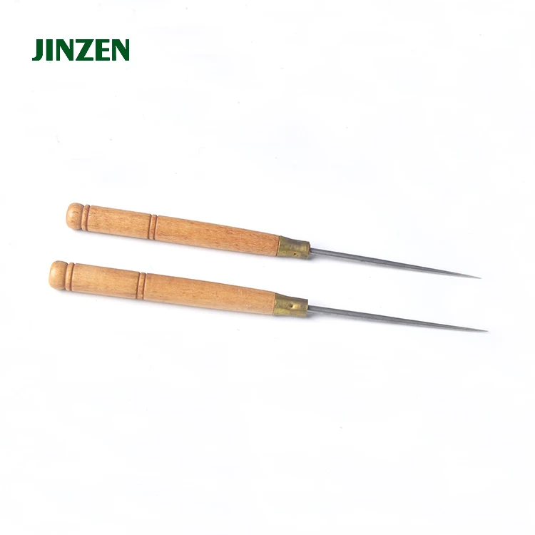 Sewing Machine Tool Leather Crafting Tool Handy Awl wooden handle Sewing Awl Needle For Making Hole JZ-71029