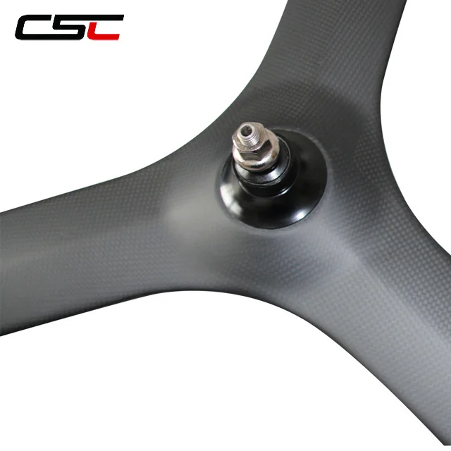 700c Track carbon wheels Tri spoke Front 88mm Rear clincher Wheelset Fixed Gear