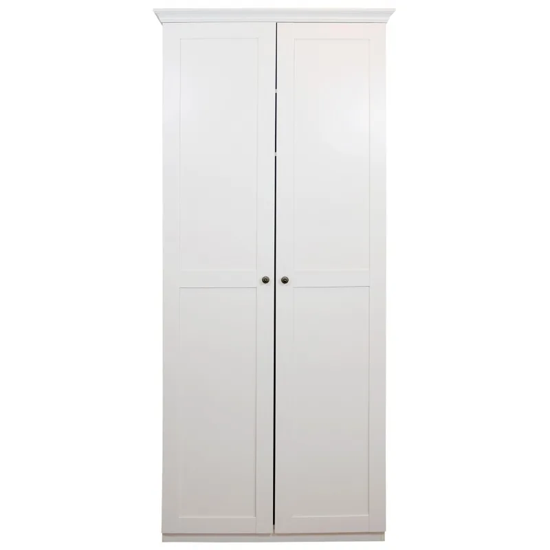 Custom melamine cupboard cheap price 2 door wooden shelves closet wardrobe with drawers