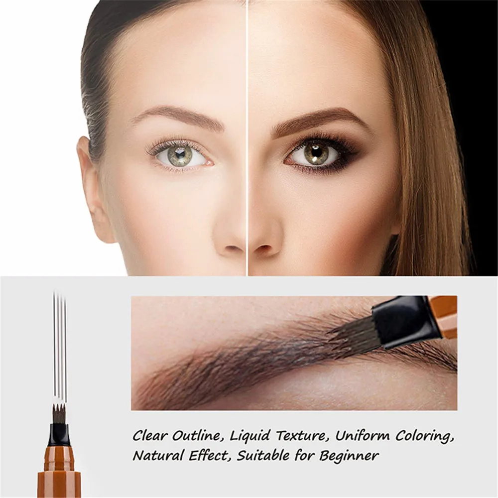 Wholesale Four Fork Tip Liquid Eyebrow Tattoo Pen Waterproof Makeup Best Selling eyebrow pencil set