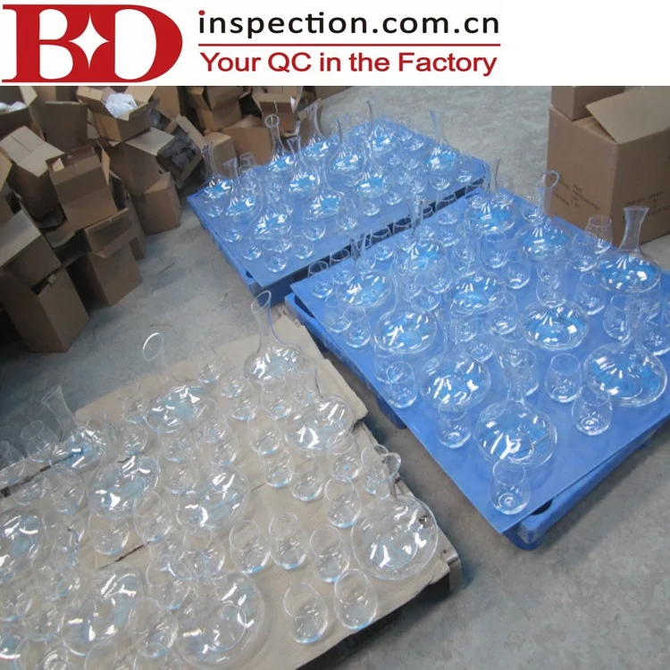 Professional QC Quality Inspection Services wine glass quality control Product quality inspection in Dongguan
