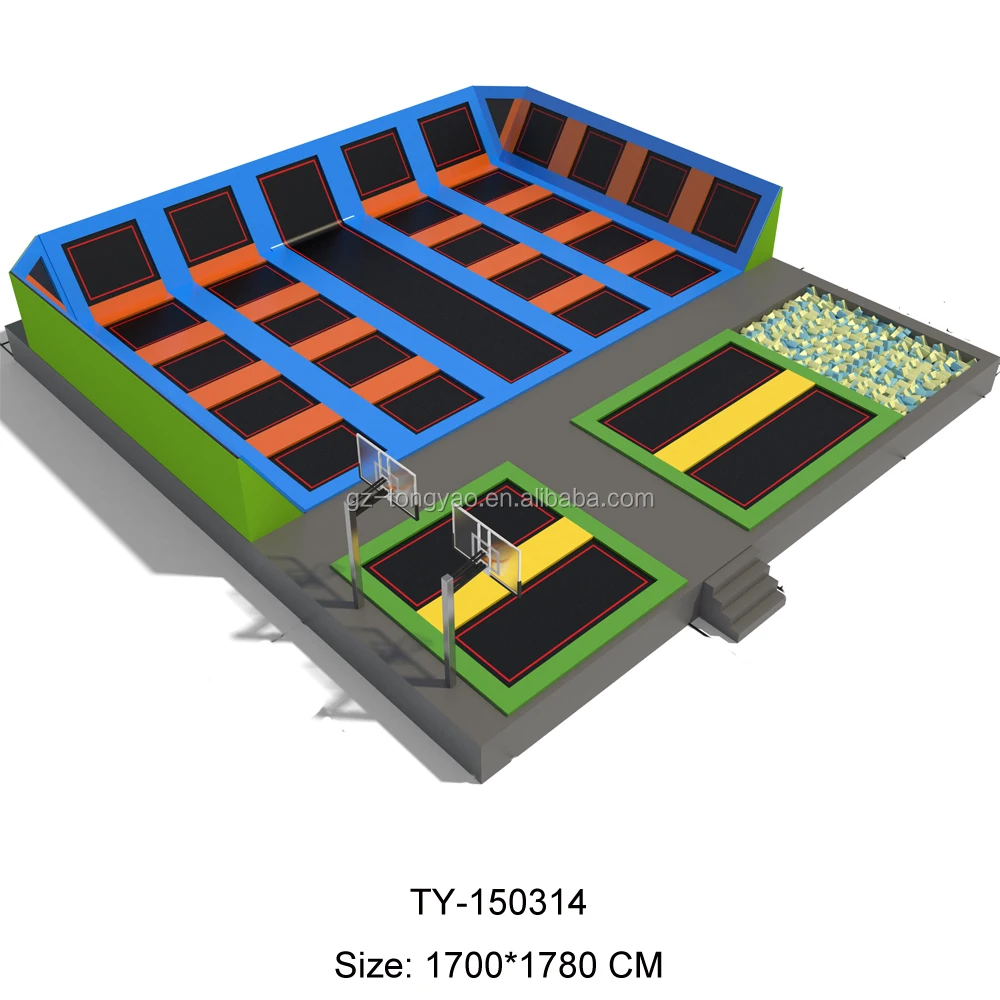 Luxury Outdoor Fitness Play Foam Pit Trampoline Design Park With Dodge Balls For Adults And Kids