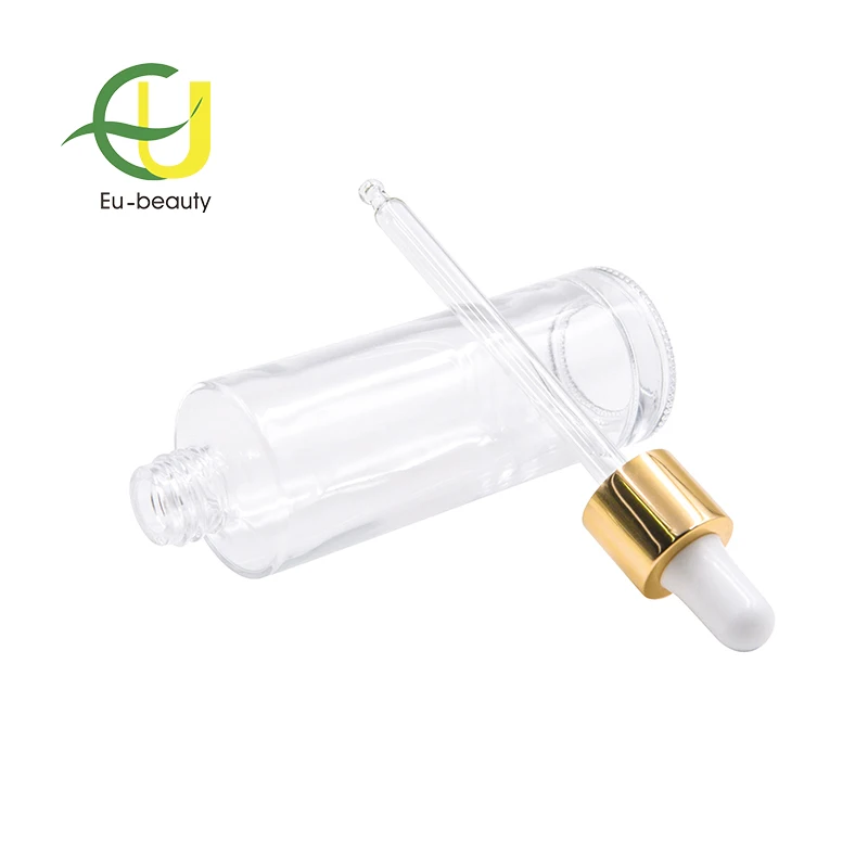 
30ml 60ml 100ml cylinder burgundy glass bottle, shiny gold glass dropper pipette 