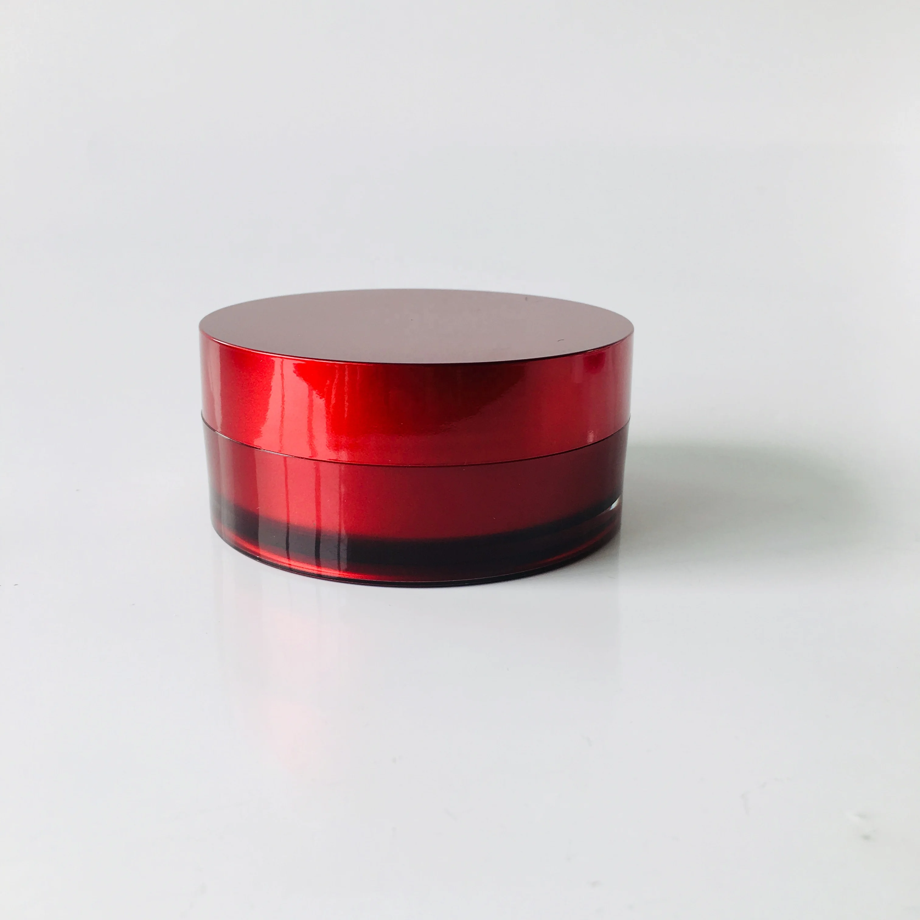 Hot sale cosmetic 100g cylinder round white double wall facial  plastic jar