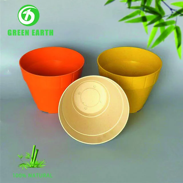
Promotional compostable biodegradable green flower garden pot in bamboo fiber 