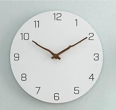 12 inch modern wall clock easy to read round wooden wall clock wood hands for home