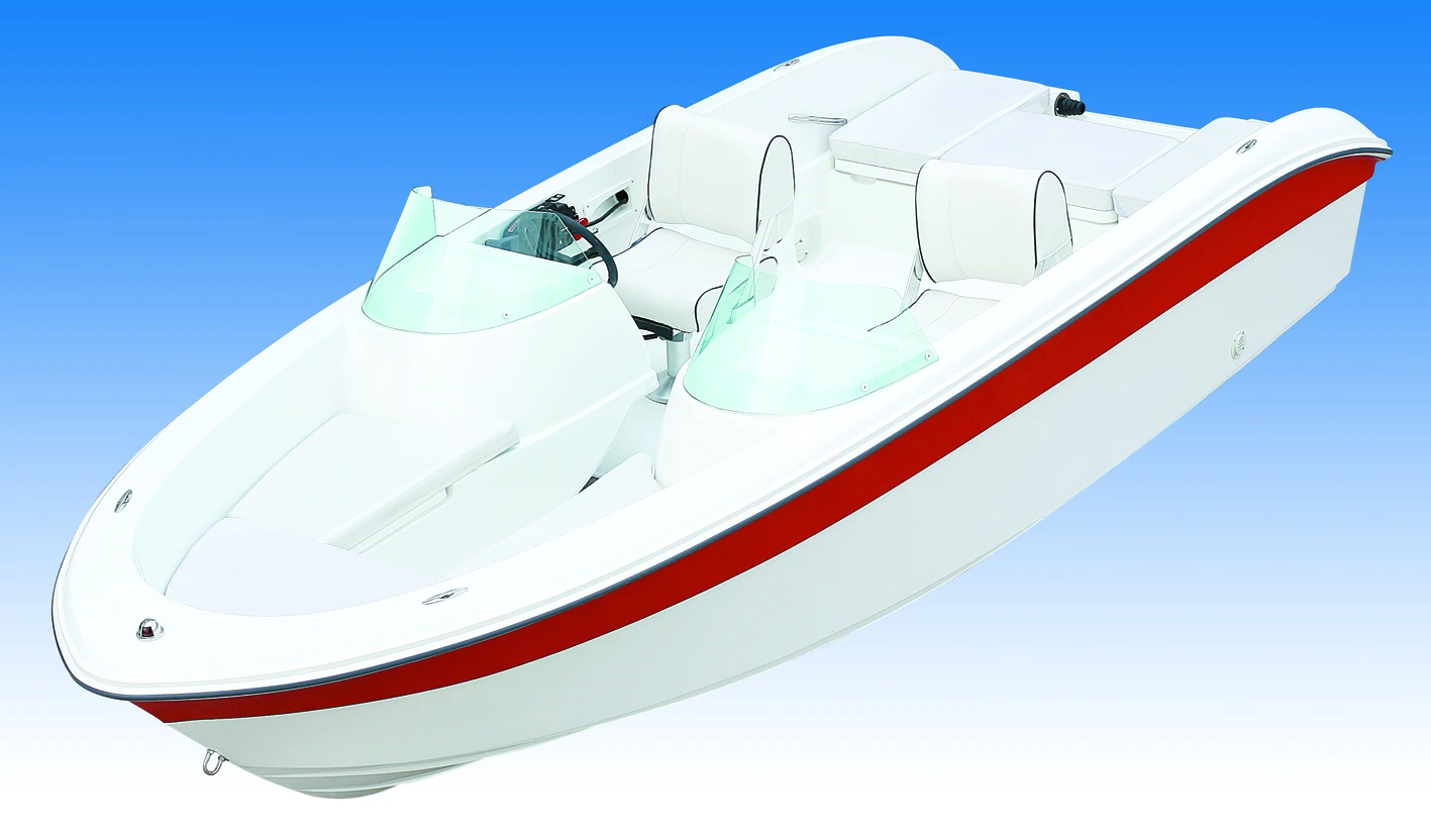 Small Dinghy Fiberglass Fishing Boat Rowing Boat With PVC Air Tube4.96m