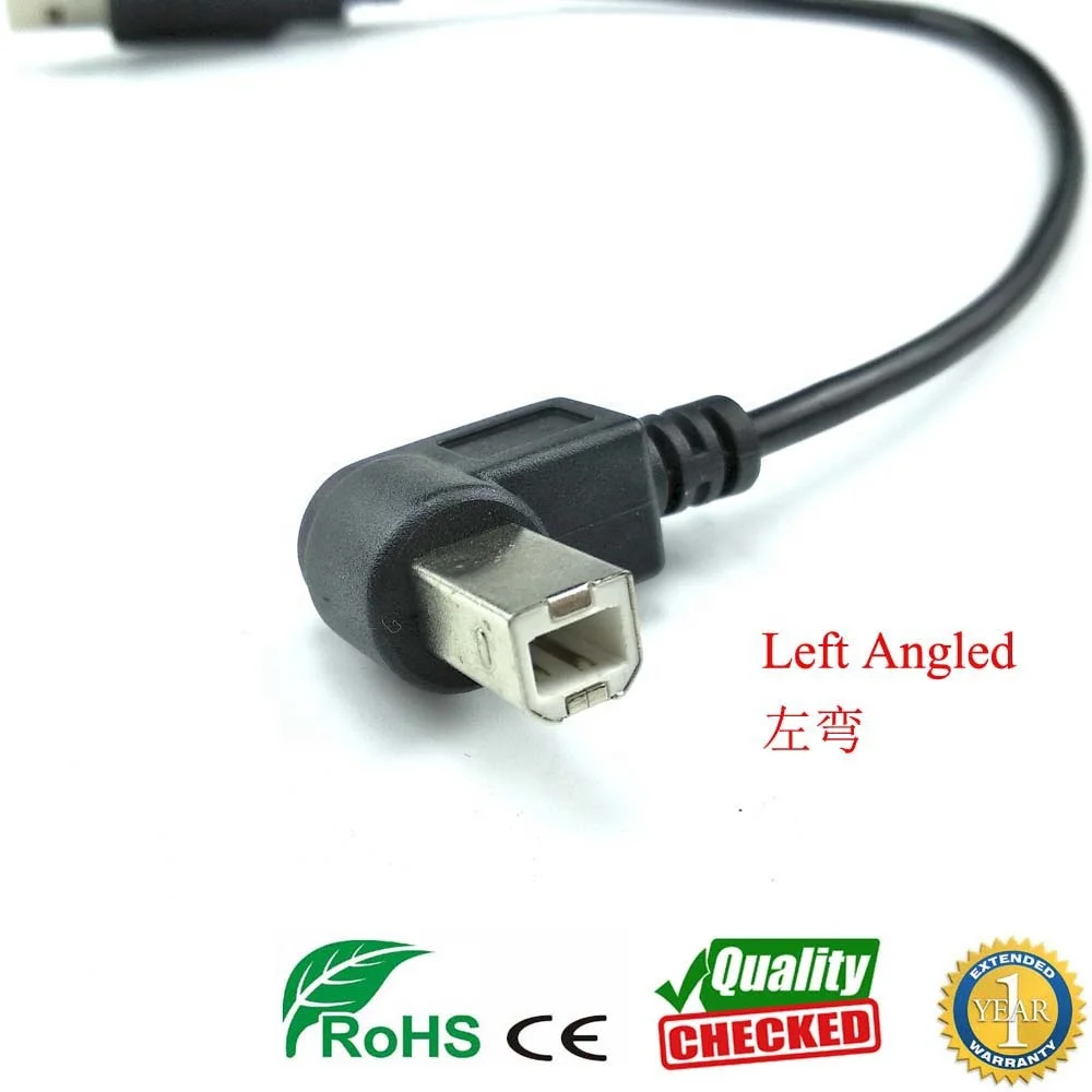 L shape printer up angled usb b male cable