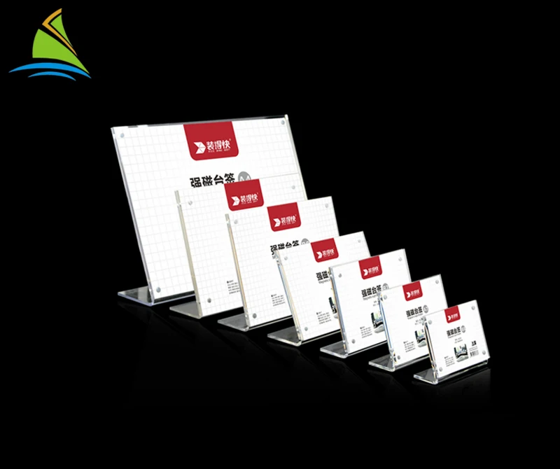 Customized Acrylic Table Number Holder Menu Display Holder Wood Base Acrylic Stand Holder