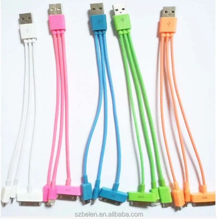 Оптовая продажа 3In1 USB кабель различные типы кабелей все в одном USB кабель для Iphone 4 5 6 7 android