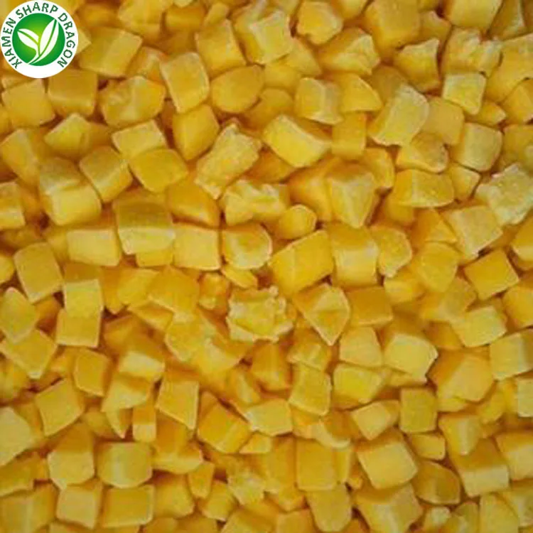  Экспорт желтых фруктов с кубиками iqf замороженный желтый персик для продажи