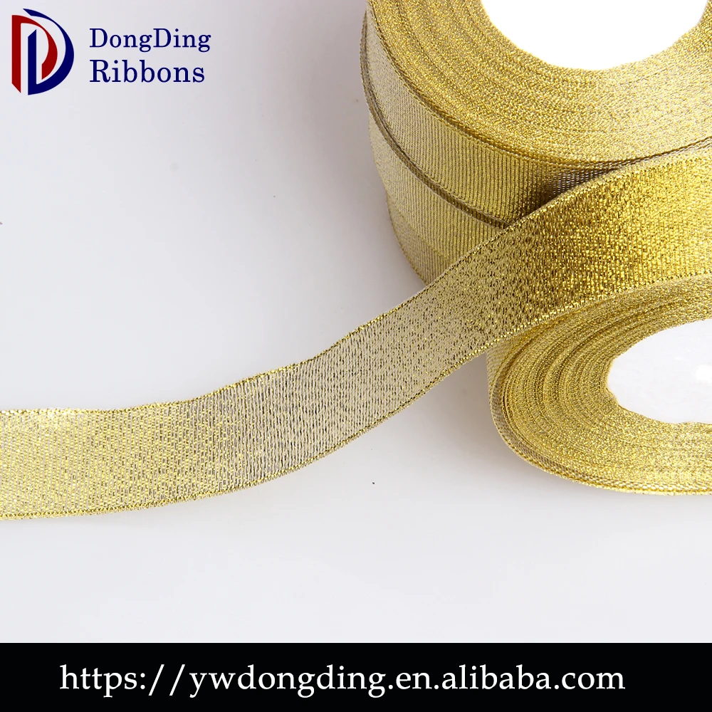 Sotock wholesale  ribbon ,1 inch gold glitter ribbon tape