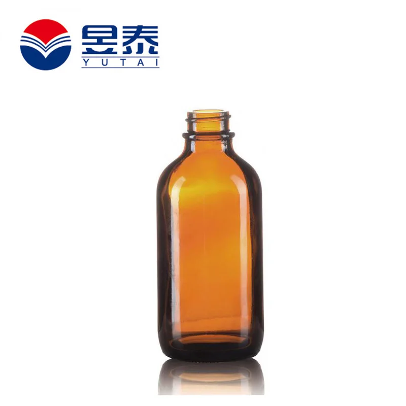 4OZ BLACK PHENOLIC CAP GLASS BOSTON ROUND BOTTLES