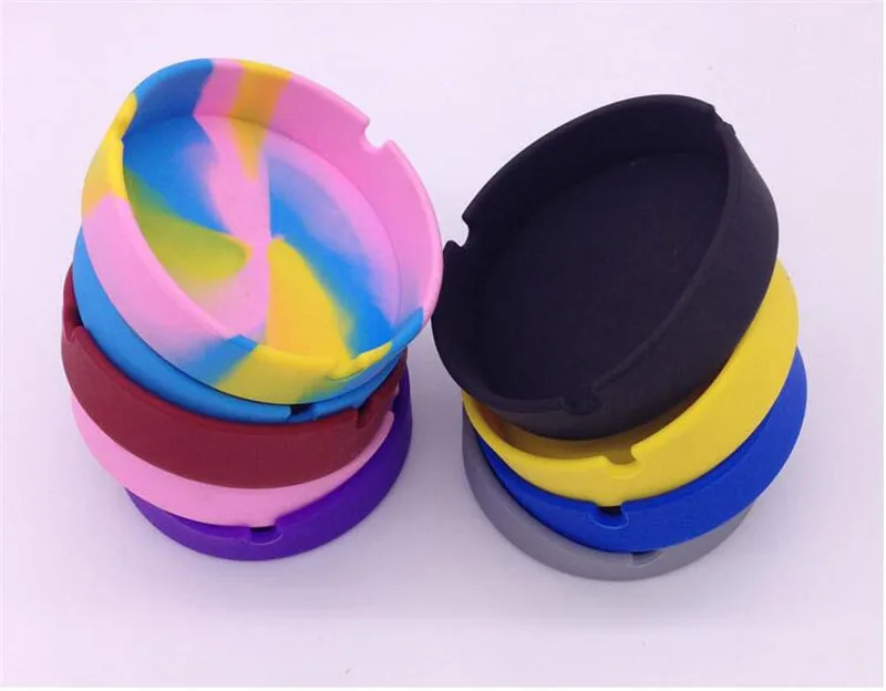 
Cigar Rubber Silicone Ashtray Cinzeiro Smokeless Soft Eco-Friendly Pocket Round Shatterproof Ashtray Hot Sale on Amazon Ebay 