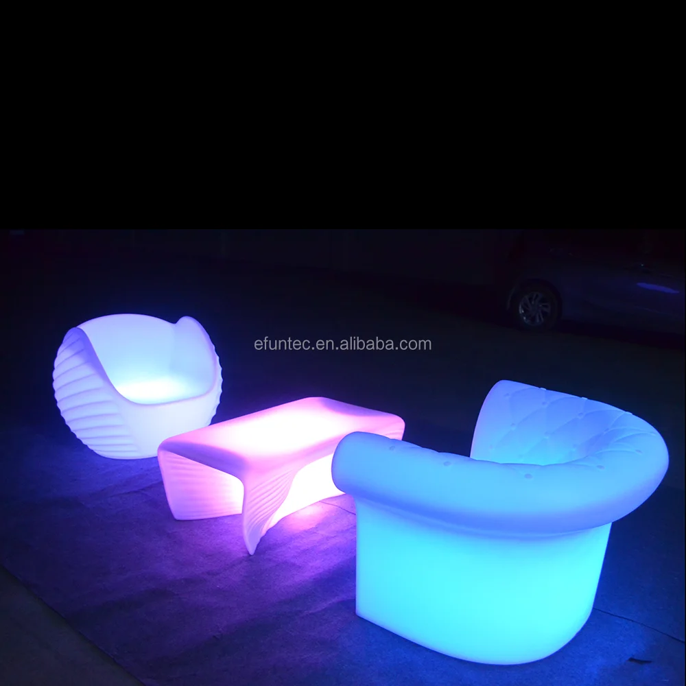 New 2021 Modern Design Bar Furniture 16 Colors Changing Glowing Light Lounge Sofa Illuminated Single Furniture Led Sofa