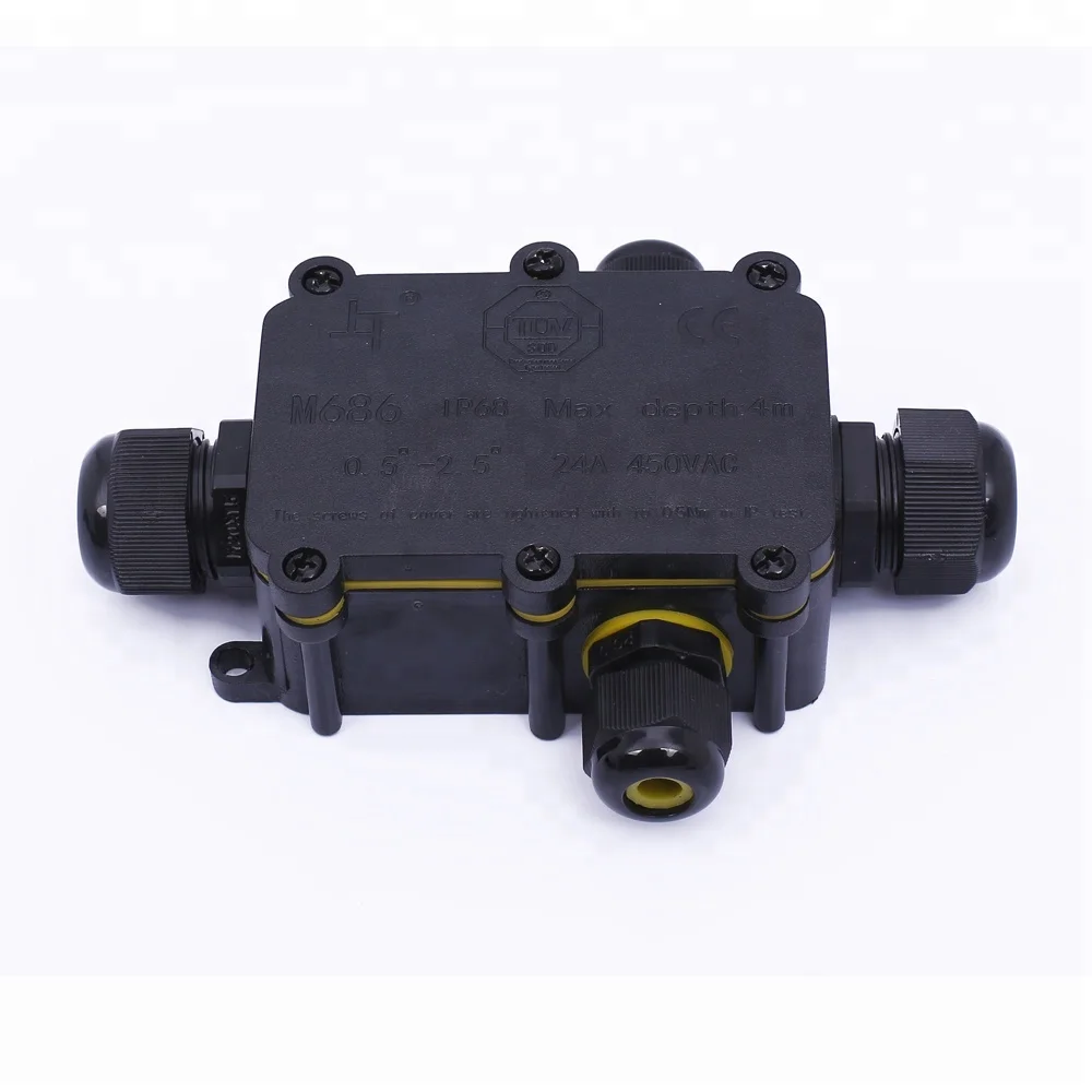 4 port rubber cable ip68 waterproof electrical terminal junction box for underwater light