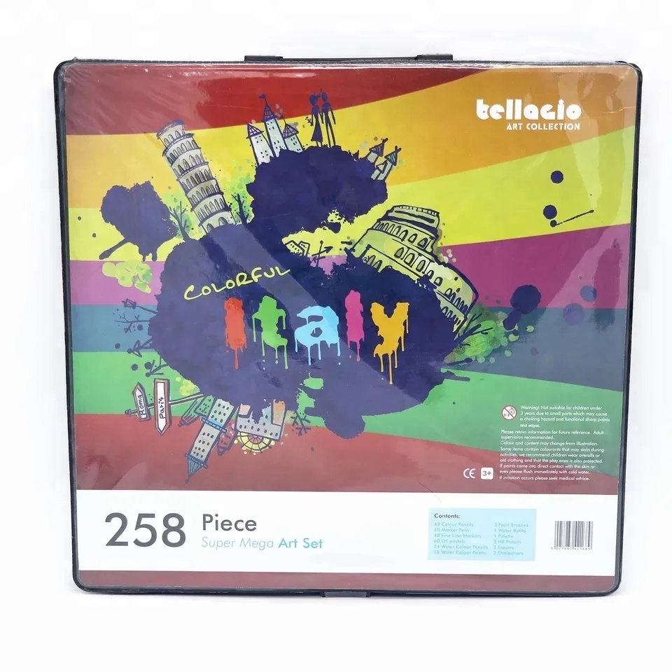 Children Art Set with color pencils, color pens