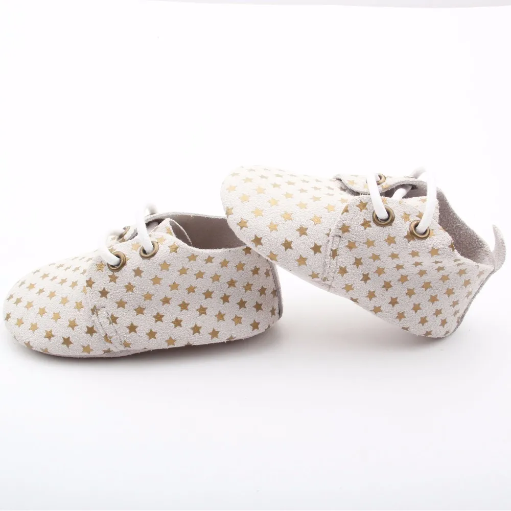 2017 kid shoe soft leather oxford shoes printing for baby toddler shoes