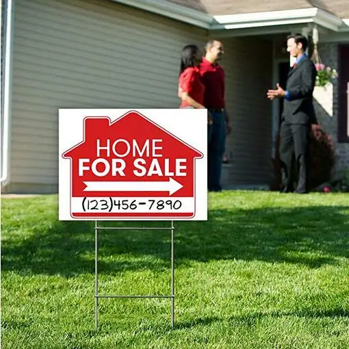 Blank Yard Signs 18x24 with H-stakes for Garage Sale Signs, Rent, Open House, Now Hiring, or Political Lawn Sig
