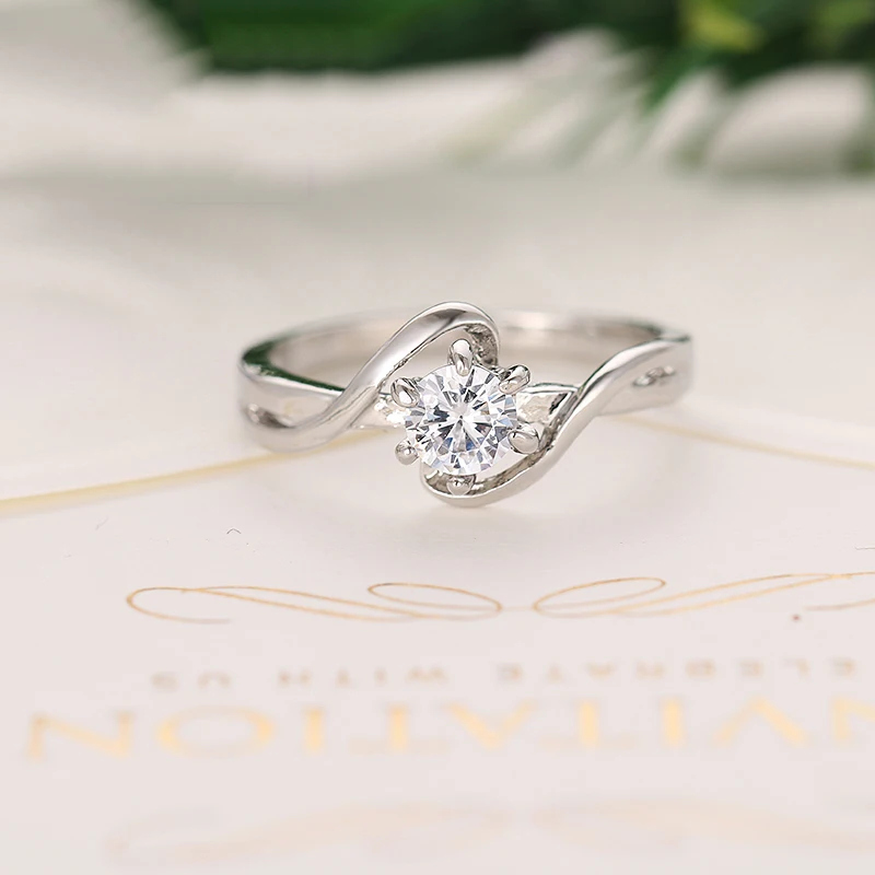 Cubic Zirconia Rings For Women Surround S Type Trendy Zinc Alloy Rings Jewelry Bijouterie Wholesale