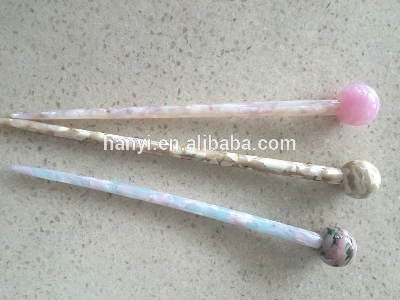 
latest korean fashion tortoise cellulose acetate hair accessories plastic hair stick 