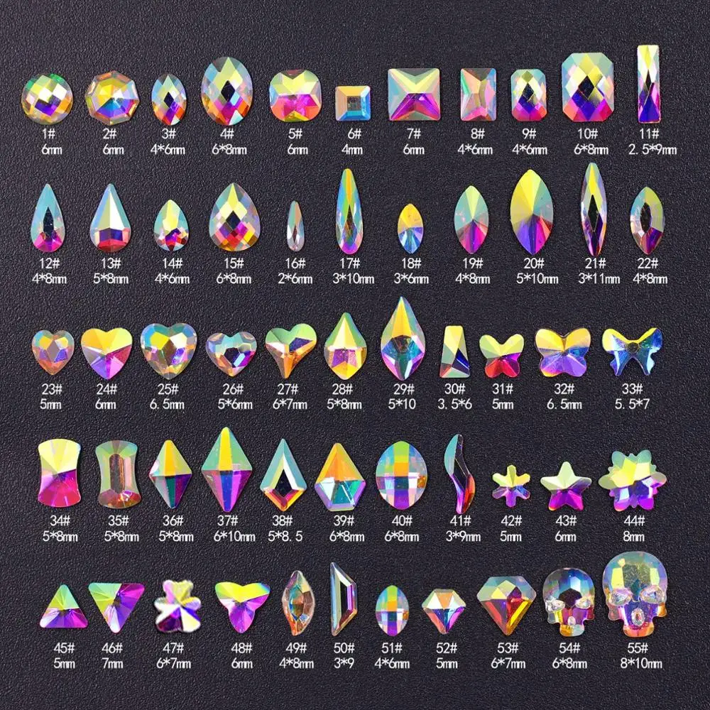 
Hot sale nail art shining gem stone nail art diamond nail aurora crystal stone 