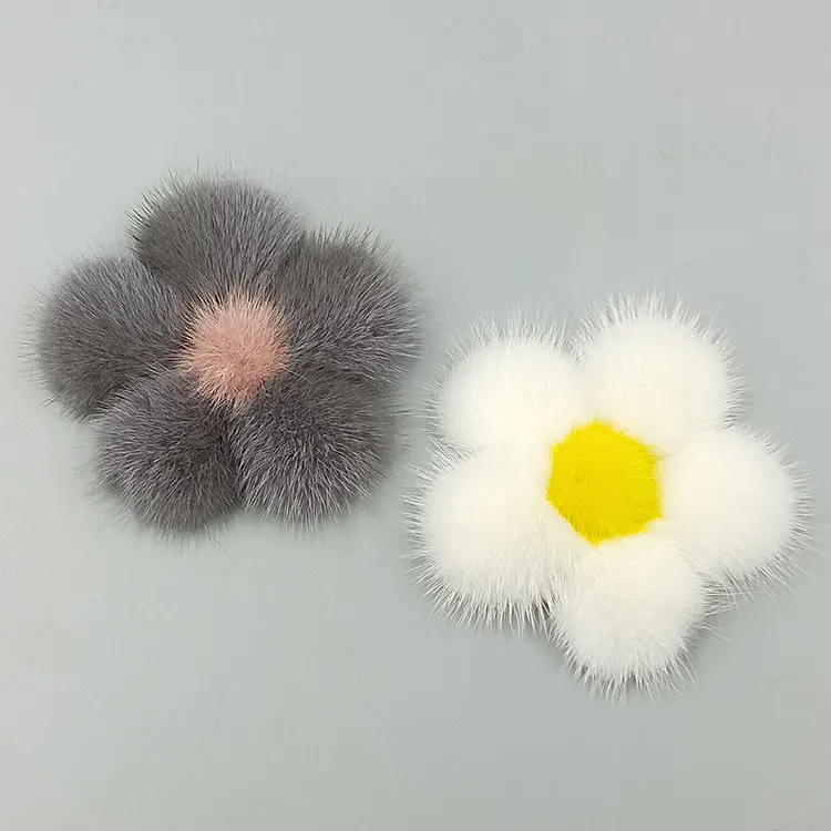 Custom mink fur flower decoration clothing accessories