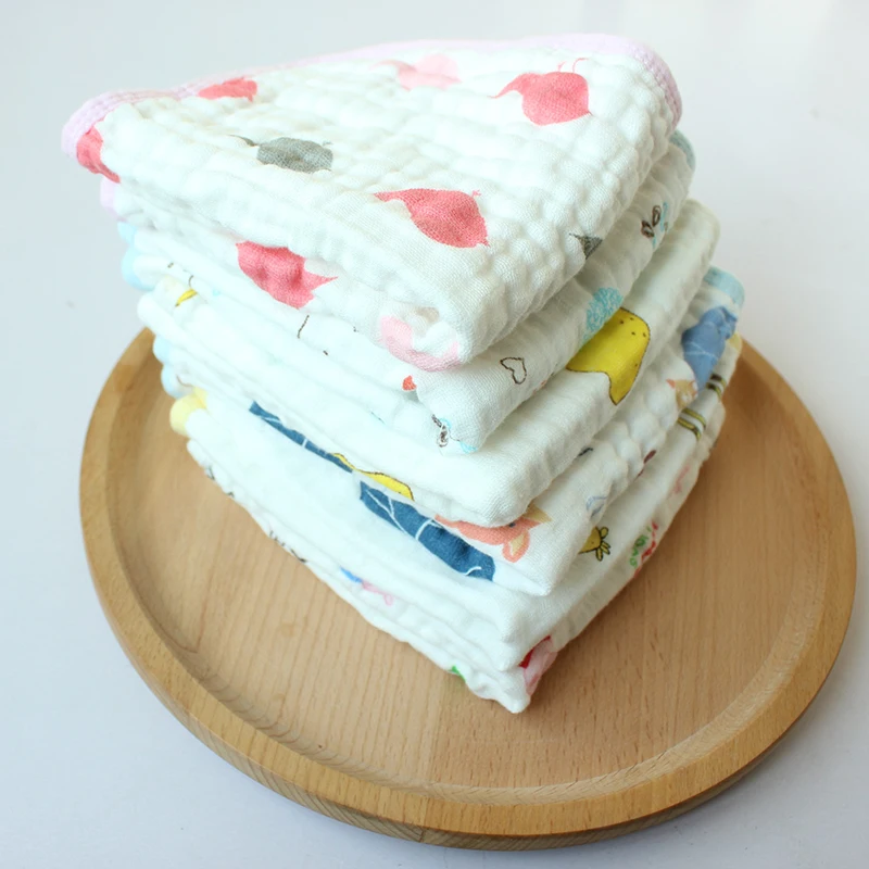 hot selling 6 layers breathable soft cotton gauze muslin saliva towel baby wash cloth
