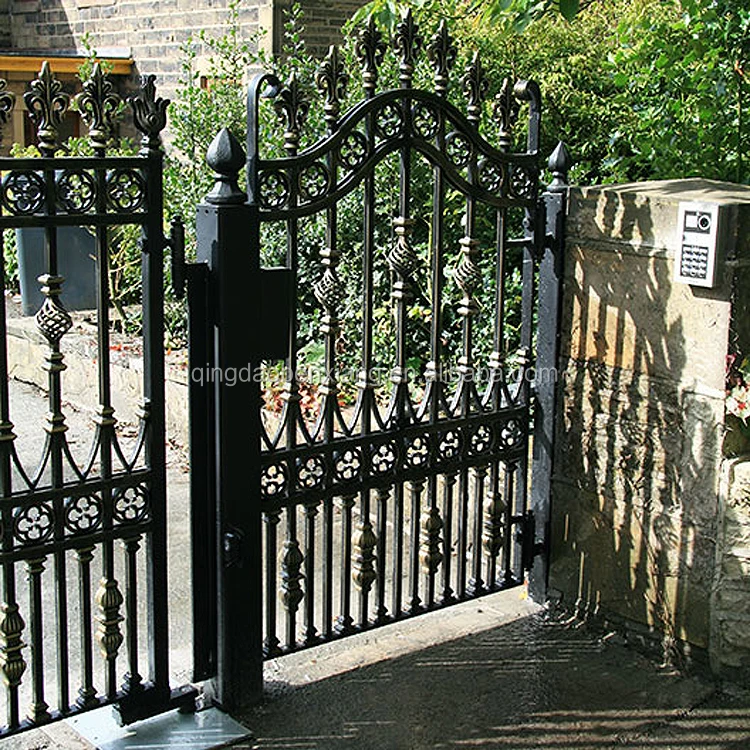 Forged iron gate design of antique custom house.