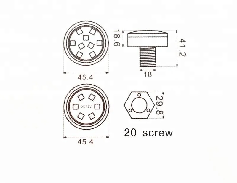 Flat cover 45mm 9LEDs SMD5050 RGB pixel led lights for amusement rides DC12V/24V