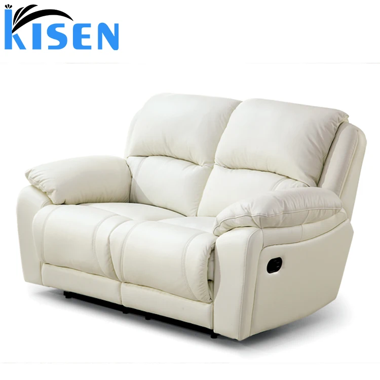 Кожаный современный секционный диван с откидывающейся спинкой на 2