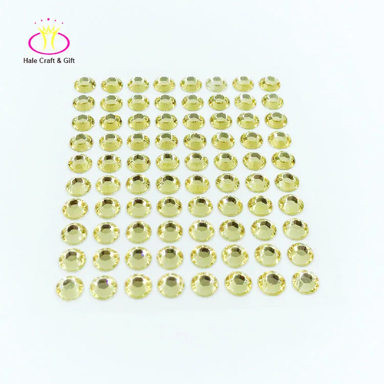 Crazy Selling Adhesive Bling Peel Off Green Acrylic Crystals Beads Rhinestone Sticker Sheets