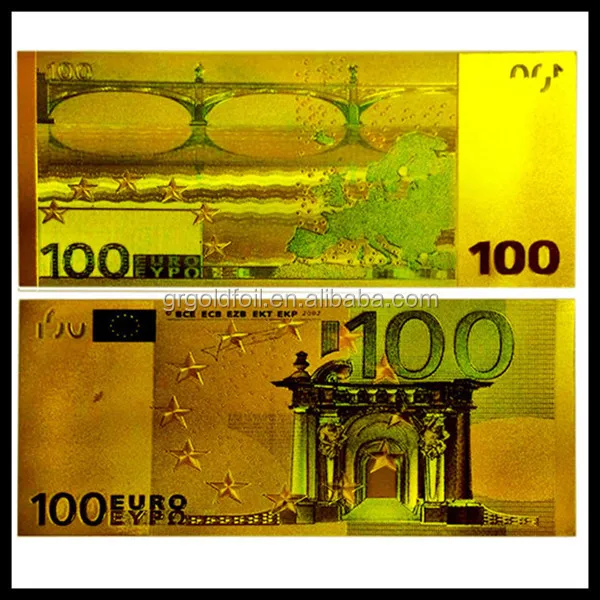 gold foil banknote euro banknote gold plated euro currency