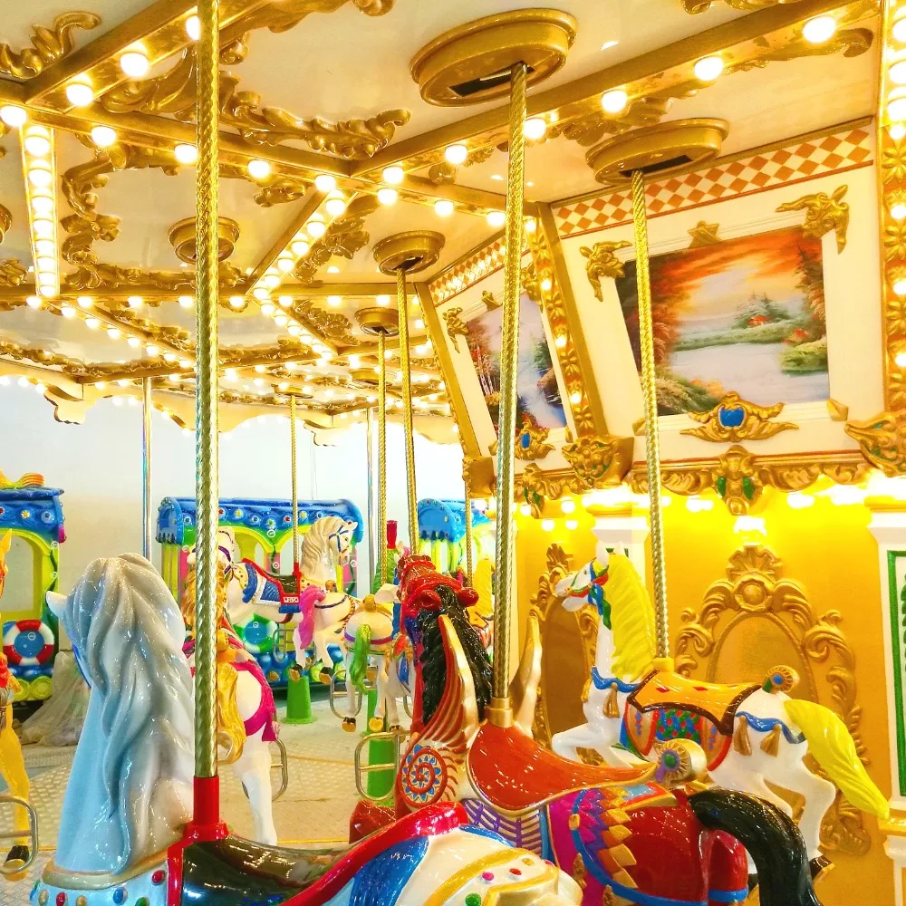 luxury happy merry to go round horse 30 years experienced factory manufacture amusement ride romantic double layer carousel
