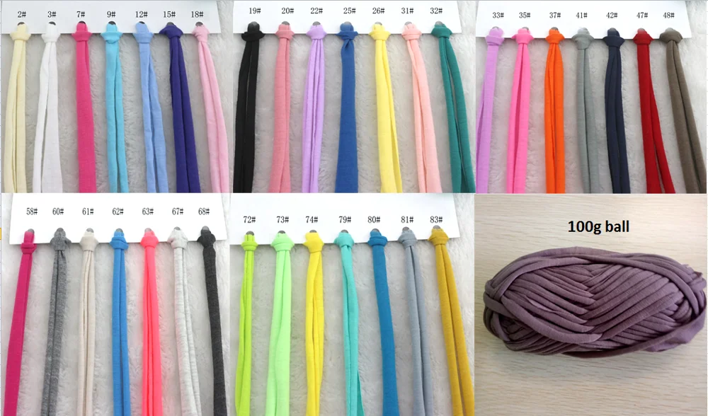 Charmkey hot sale jersey yarn spaghetti carpet yarn for hooked crocheting
