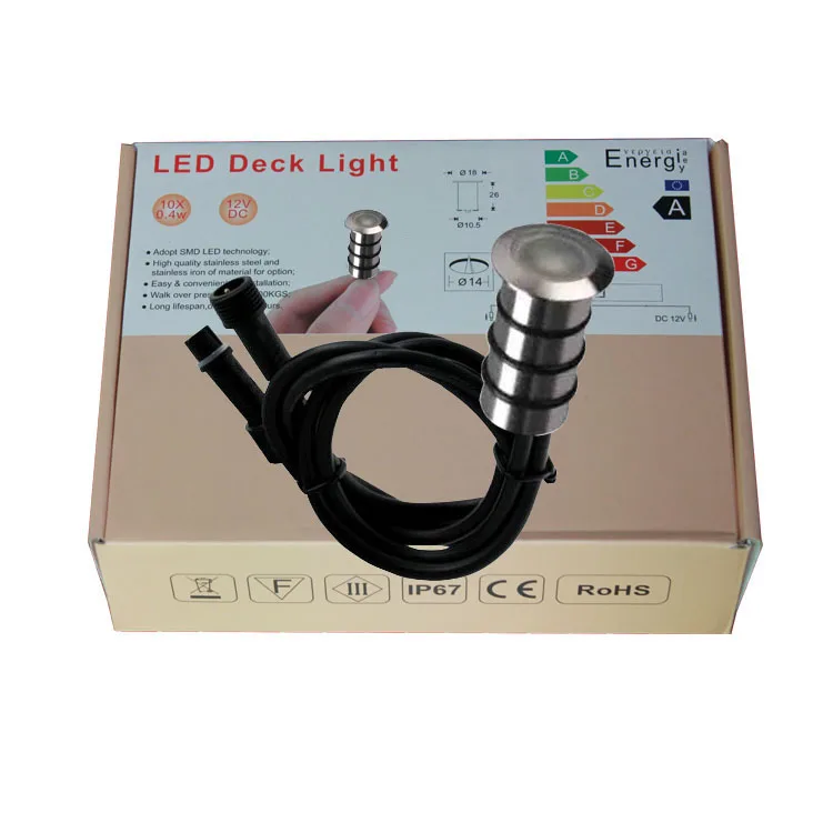 
water proof Stainless steel 12volt 0.5w recessed led garden path lights led deck lights led underground lights 