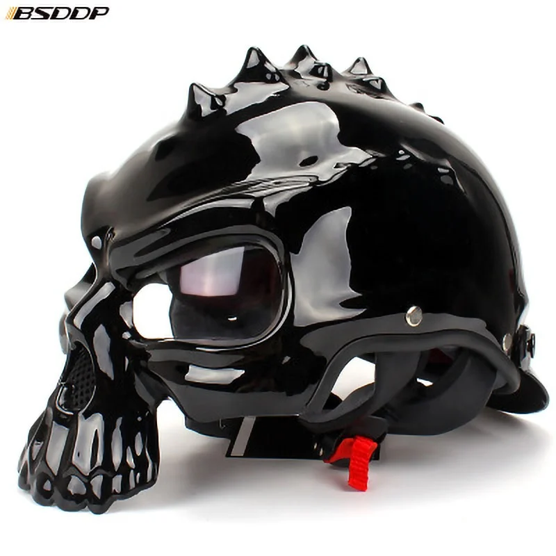 NEW Open Face Helmet Skull Motorcycle Helmet Retro Motorbike Half Face racing Moto Helmets Capacetes Casco Retro Casque