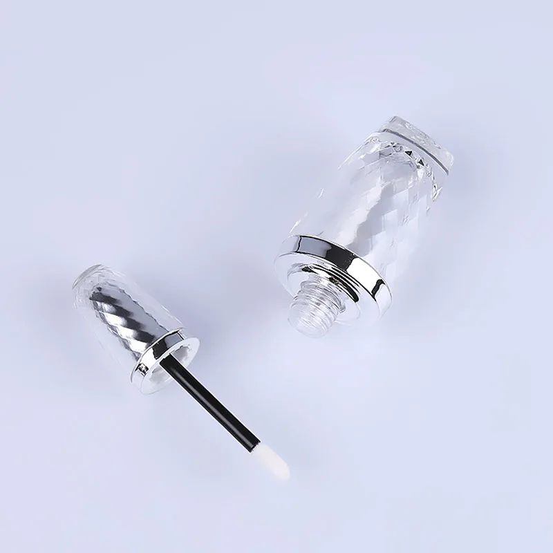 Luxury 10ml acrylic plastic lip gloss containers tube with brush