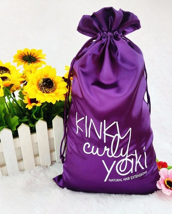 Пользовательские атласные пакеты плетеные волосы упаковочные шелковые для наращивания