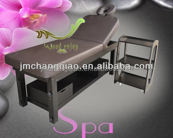 Hot Sales Portable Solid Wood Electric Massage Table Modern Design Leather Beauty Bed Therapy Facials Gym-for Living Room Hotel
