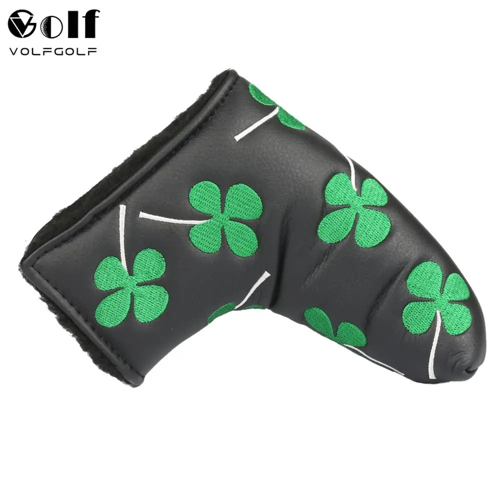 VG Black Leather with Clover Golf Putter Headcover