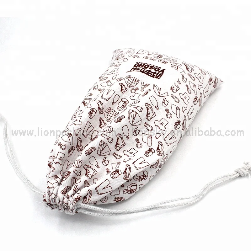 Индивидуальный логотип, упаковка для ювелирных изделий, Премиум маленький хлопчатобумажный холщовый чехол с полной печатью