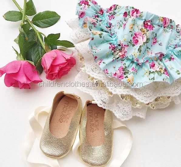 Оптовая продажа, Детские Короткие шаровары с винтажным принтом и оборками, нижнее белье для маленьких девочек