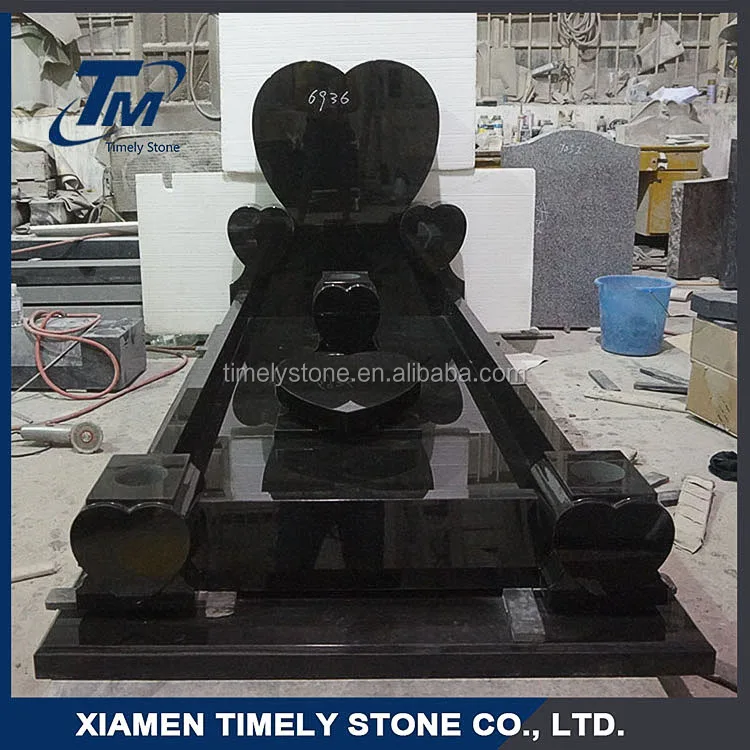 
Prefabricated Kerb Sets Heart Shape Black Granite Headstones 
