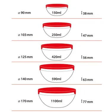 5pcs set salad glass bowl